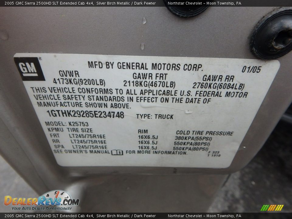 2005 GMC Sierra 2500HD SLT Extended Cab 4x4 Silver Birch Metallic / Dark Pewter Photo #14