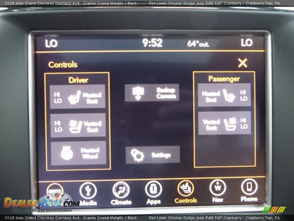 2018 Jeep Grand Cherokee Overland 4x4 Granite Crystal Metallic / Black Photo #20