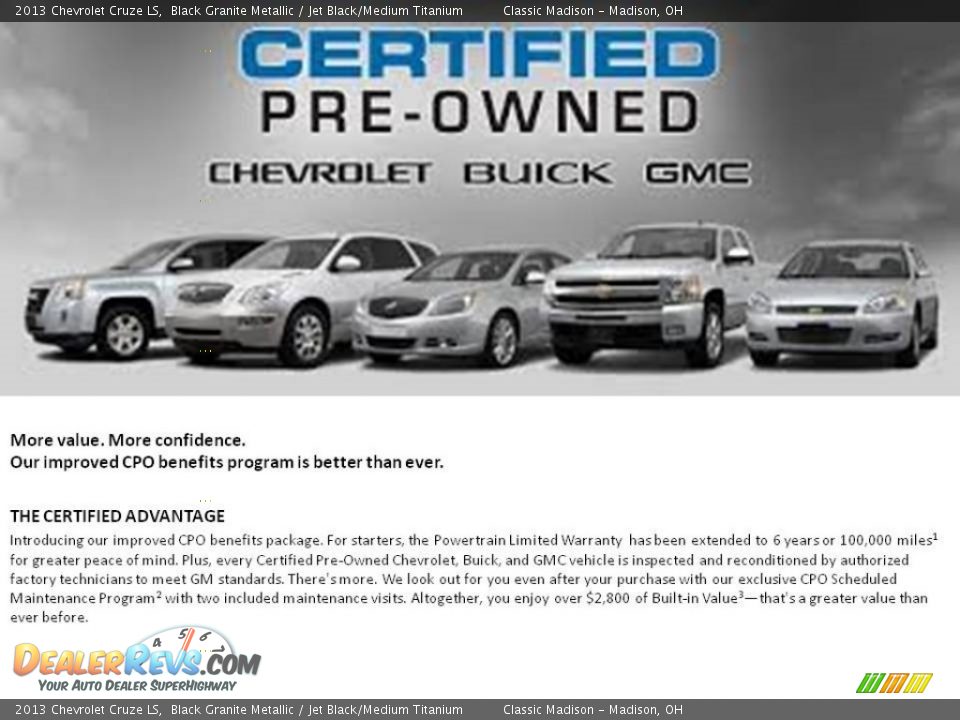 2013 Chevrolet Cruze LS Black Granite Metallic / Jet Black/Medium Titanium Photo #17