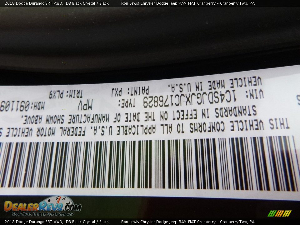 2018 Dodge Durango SRT AWD DB Black Crystal / Black Photo #14