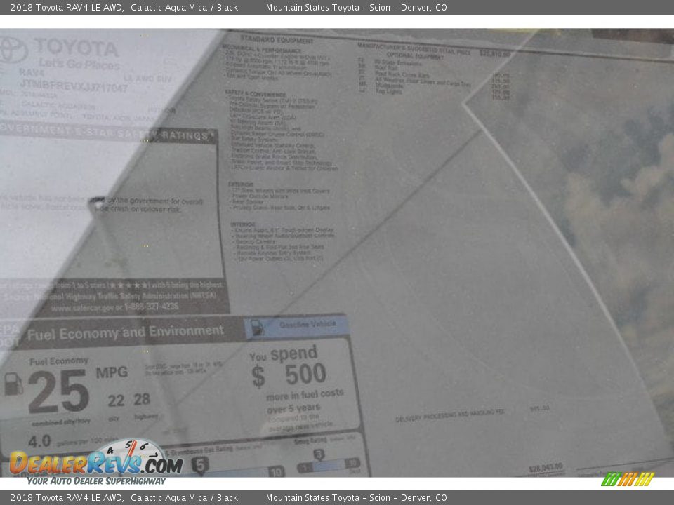 2018 Toyota RAV4 LE AWD Galactic Aqua Mica / Black Photo #10