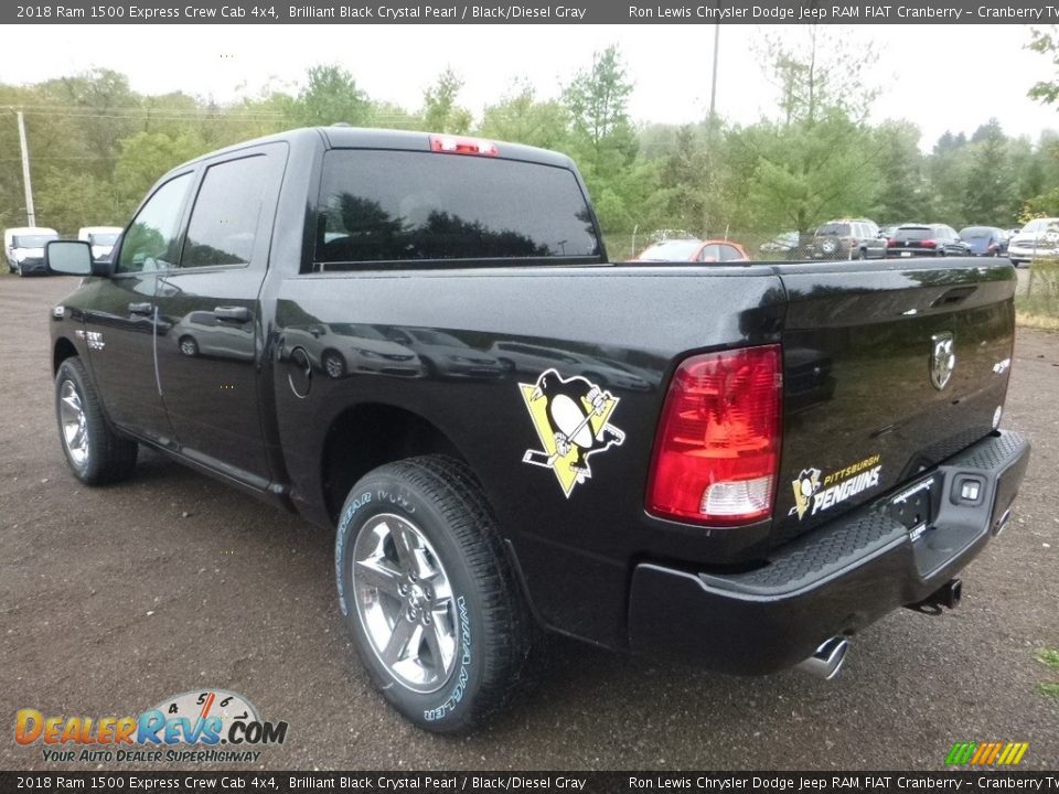 2018 Ram 1500 Express Crew Cab 4x4 Brilliant Black Crystal Pearl / Black/Diesel Gray Photo #3