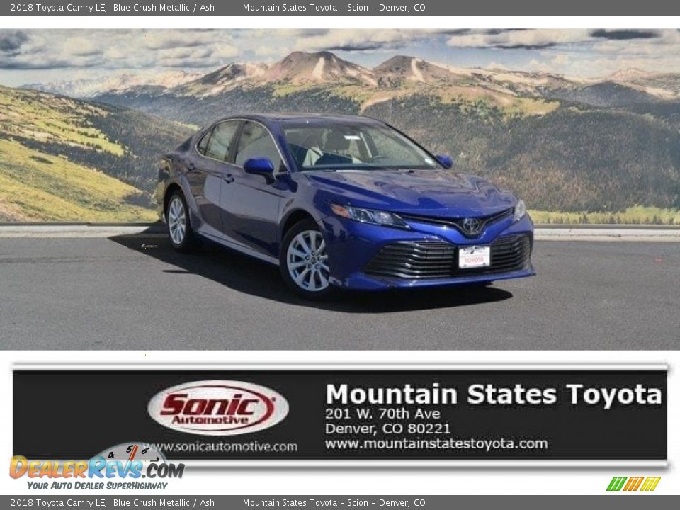 2018 Toyota Camry LE Blue Crush Metallic / Ash Photo #1