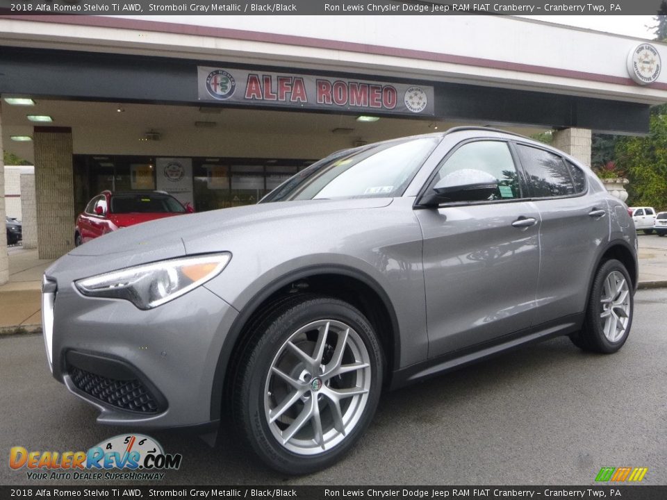 2018 Alfa Romeo Stelvio Ti AWD Stromboli Gray Metallic / Black/Black Photo #2