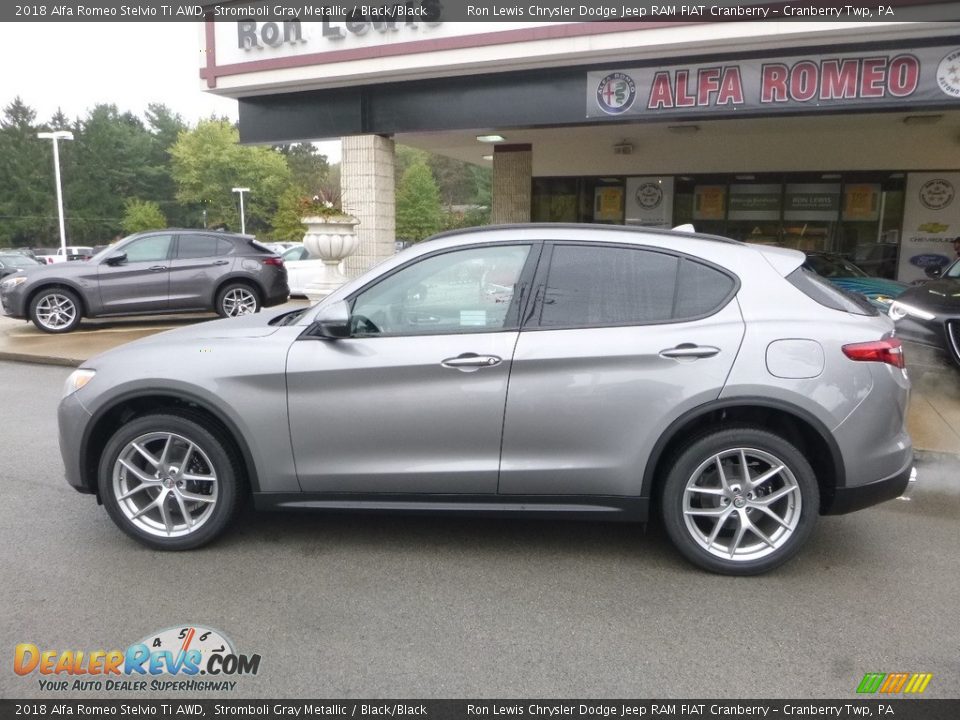 2018 Alfa Romeo Stelvio Ti AWD Stromboli Gray Metallic / Black/Black Photo #3