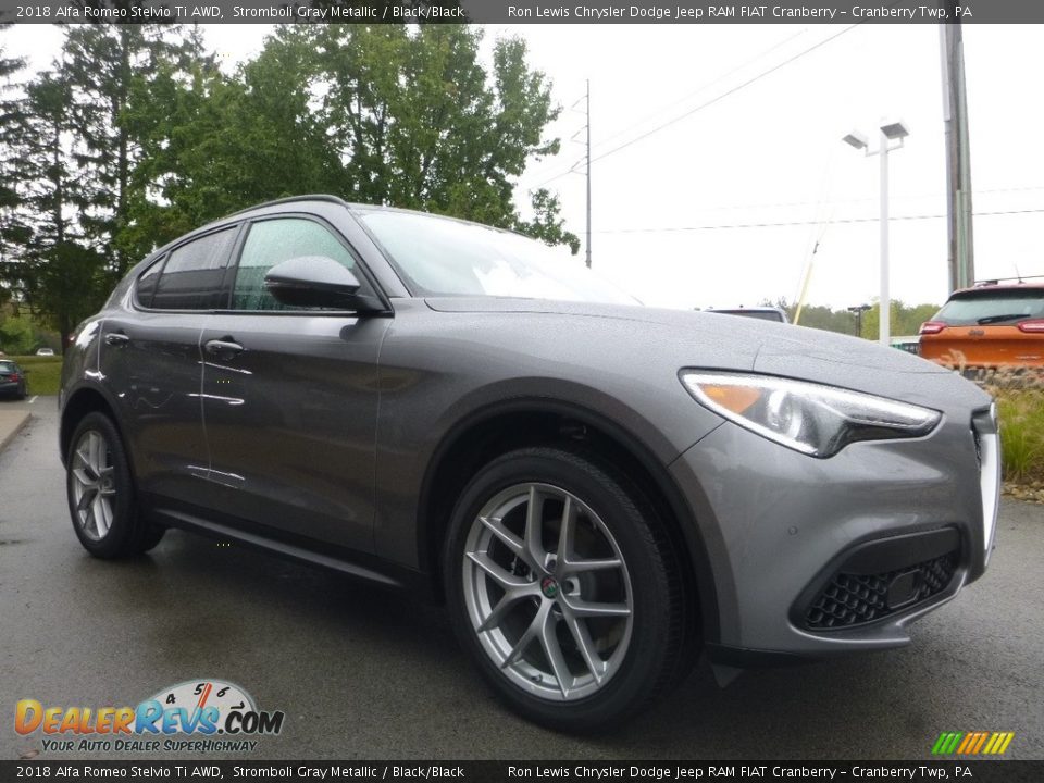 2018 Alfa Romeo Stelvio Ti AWD Stromboli Gray Metallic / Black/Black Photo #11