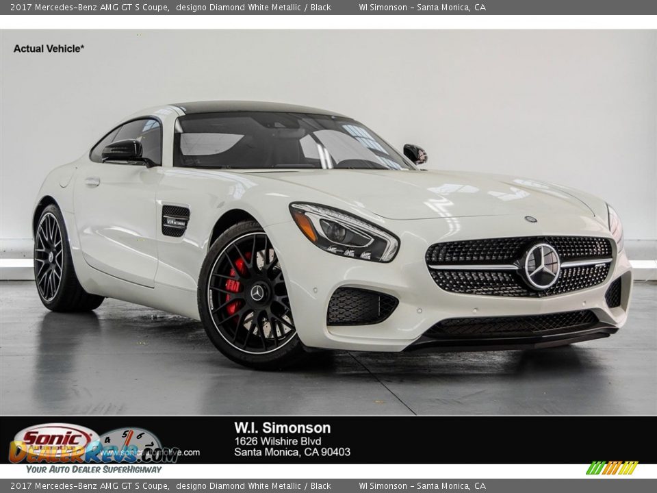 2017 Mercedes-Benz AMG GT S Coupe designo Diamond White Metallic / Black Photo #1