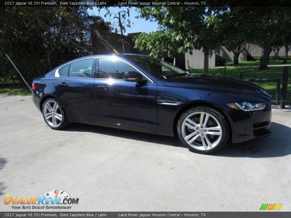 2017 Jaguar XE 35t Premium Dark Sapphire Blue / Latte Photo #1