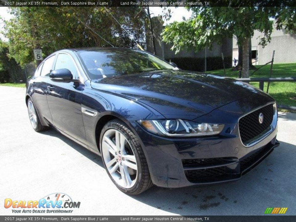 2017 Jaguar XE 35t Premium Dark Sapphire Blue / Latte Photo #2