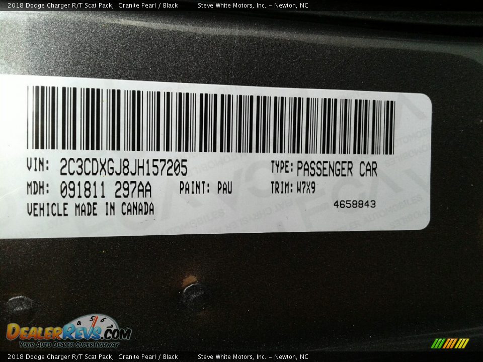 2018 Dodge Charger R/T Scat Pack Granite Pearl / Black Photo #34