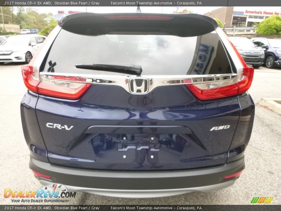 2017 Honda CR-V EX AWD Obsidian Blue Pearl / Gray Photo #3