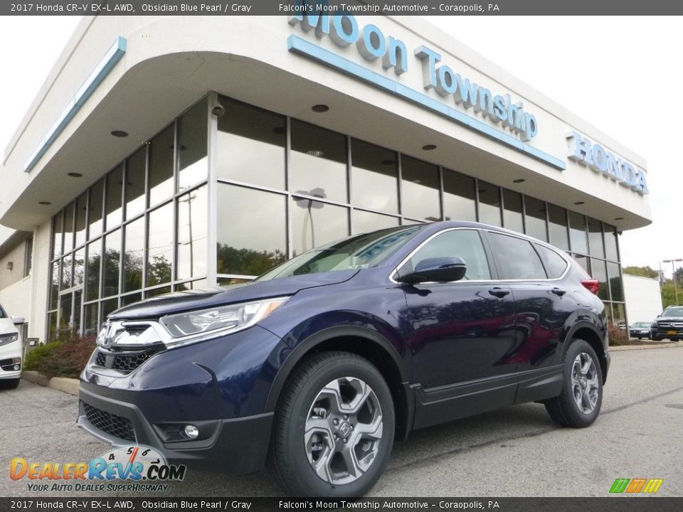 2017 Honda CR-V EX-L AWD Obsidian Blue Pearl / Gray Photo #1