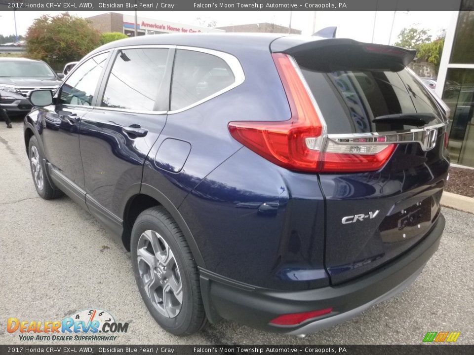 2017 Honda CR-V EX-L AWD Obsidian Blue Pearl / Gray Photo #2