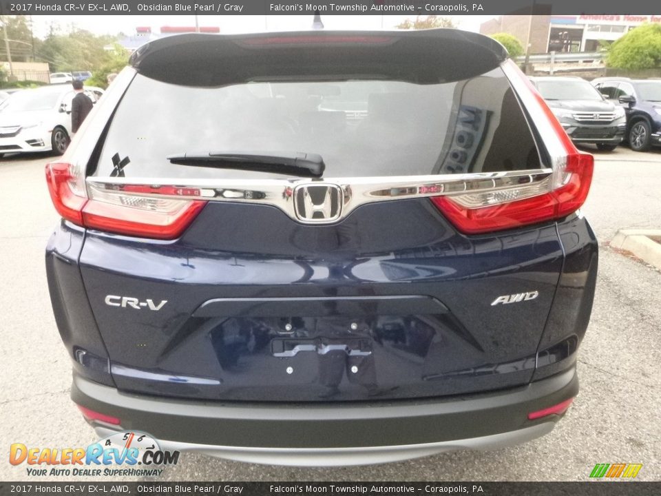 2017 Honda CR-V EX-L AWD Obsidian Blue Pearl / Gray Photo #3