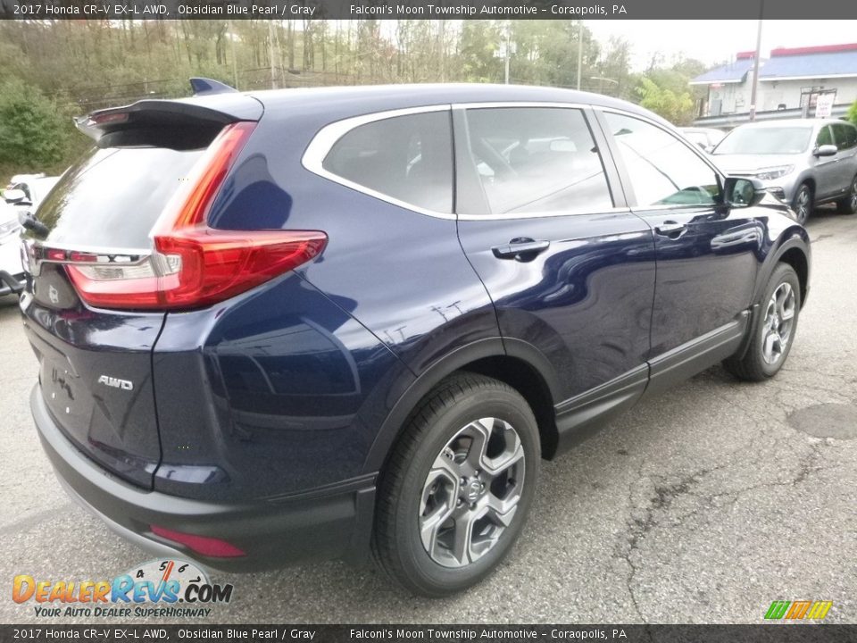 2017 Honda CR-V EX-L AWD Obsidian Blue Pearl / Gray Photo #4