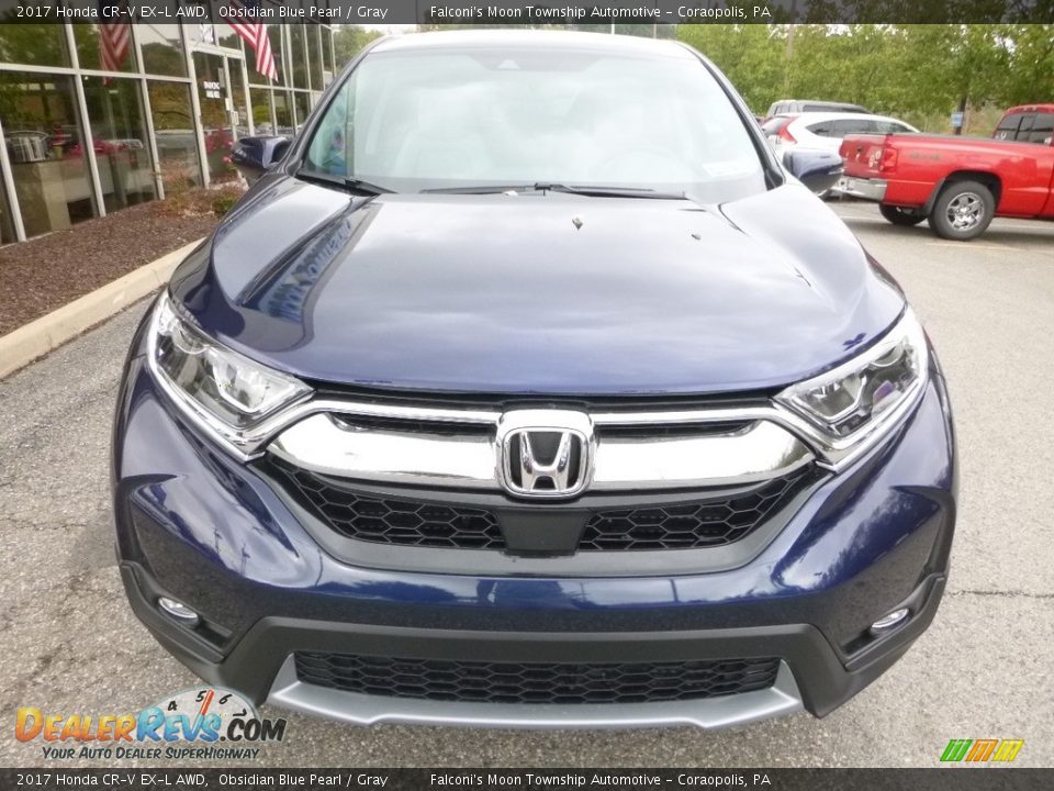 2017 Honda CR-V EX-L AWD Obsidian Blue Pearl / Gray Photo #6