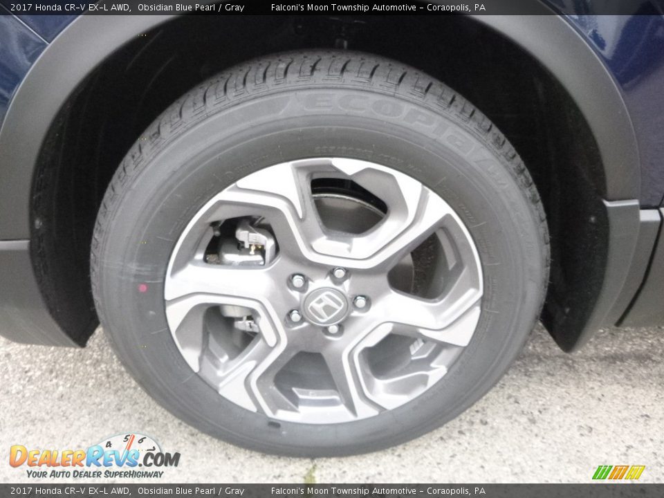 2017 Honda CR-V EX-L AWD Obsidian Blue Pearl / Gray Photo #7