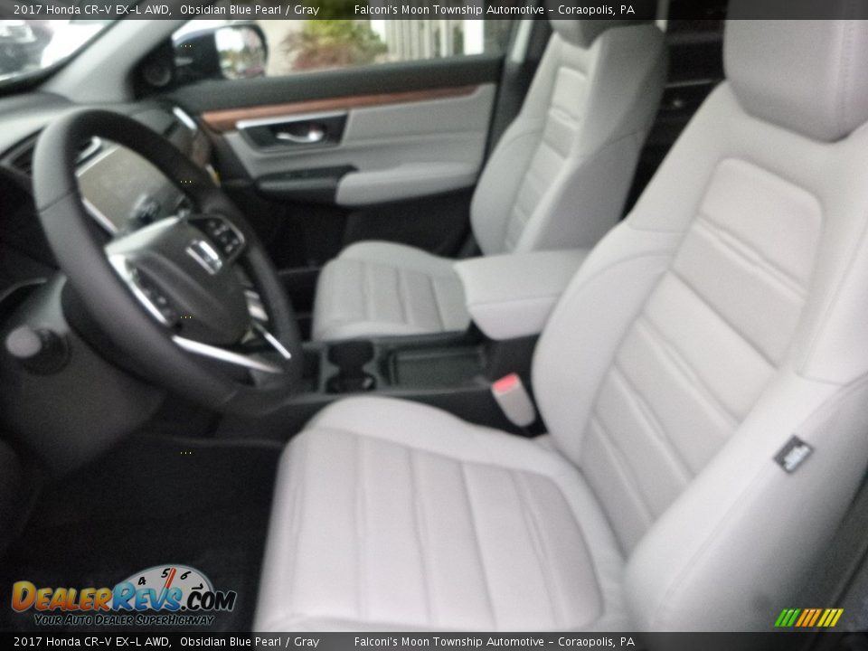 2017 Honda CR-V EX-L AWD Obsidian Blue Pearl / Gray Photo #8