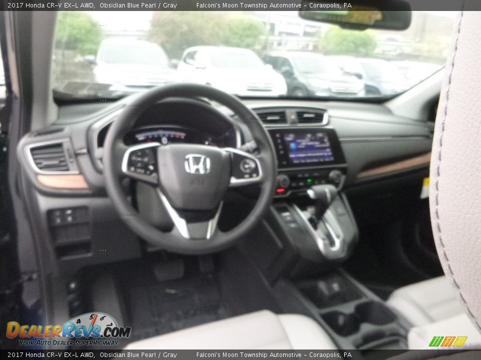 2017 Honda CR-V EX-L AWD Obsidian Blue Pearl / Gray Photo #10