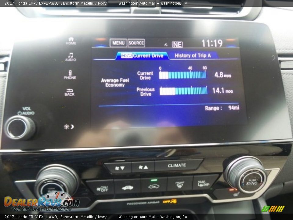 2017 Honda CR-V EX-L AWD Sandstorm Metallic / Ivory Photo #26