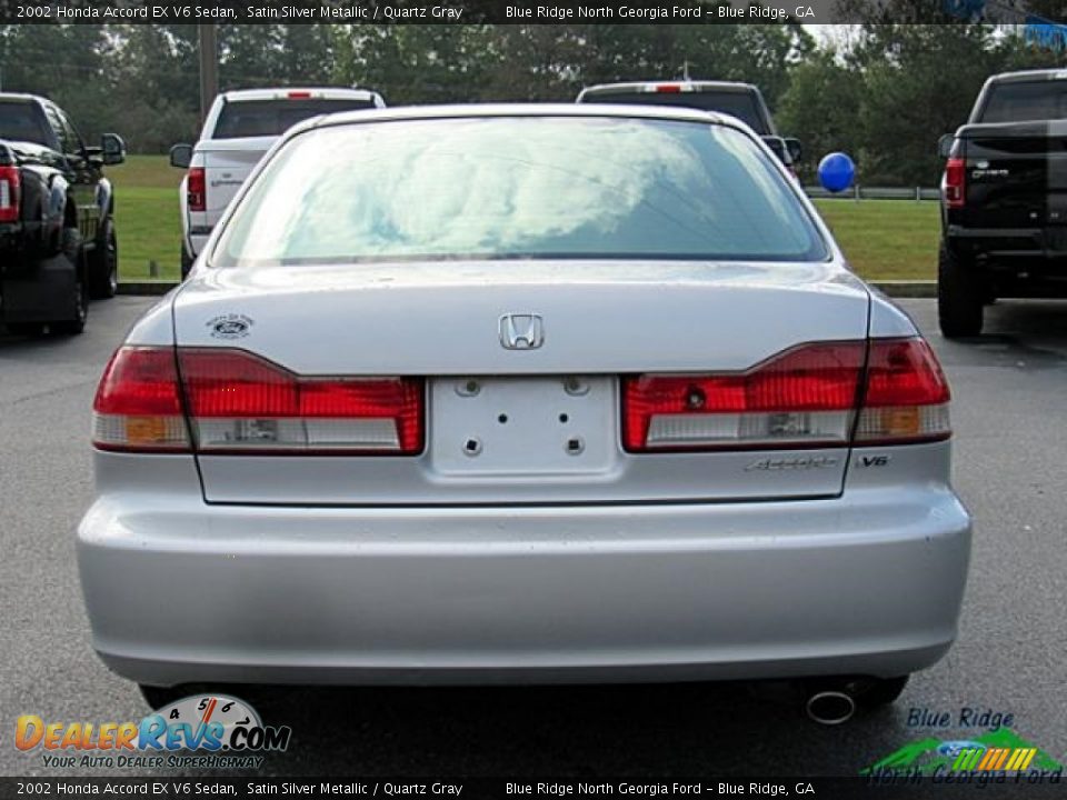 2002 Honda Accord EX V6 Sedan Satin Silver Metallic / Quartz Gray Photo #4