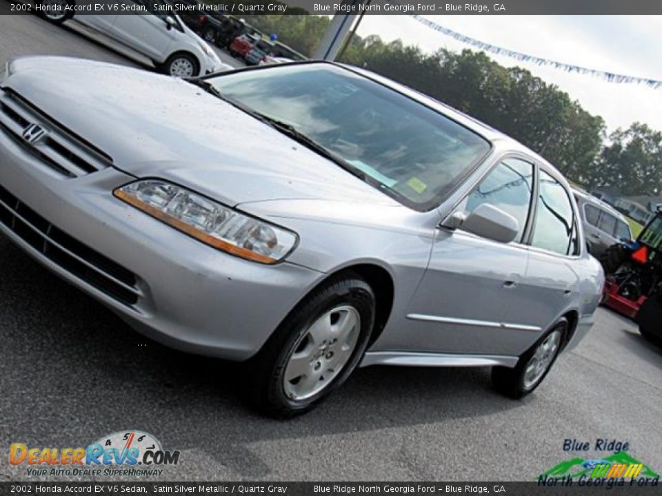 2002 Honda Accord EX V6 Sedan Satin Silver Metallic / Quartz Gray Photo #28