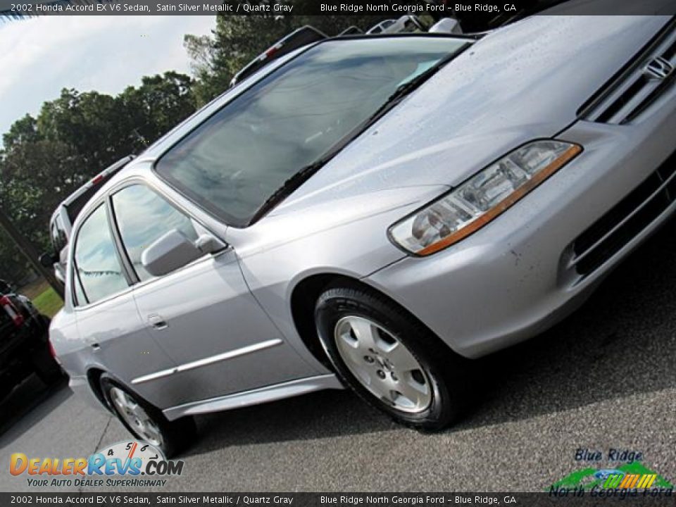 2002 Honda Accord EX V6 Sedan Satin Silver Metallic / Quartz Gray Photo #29