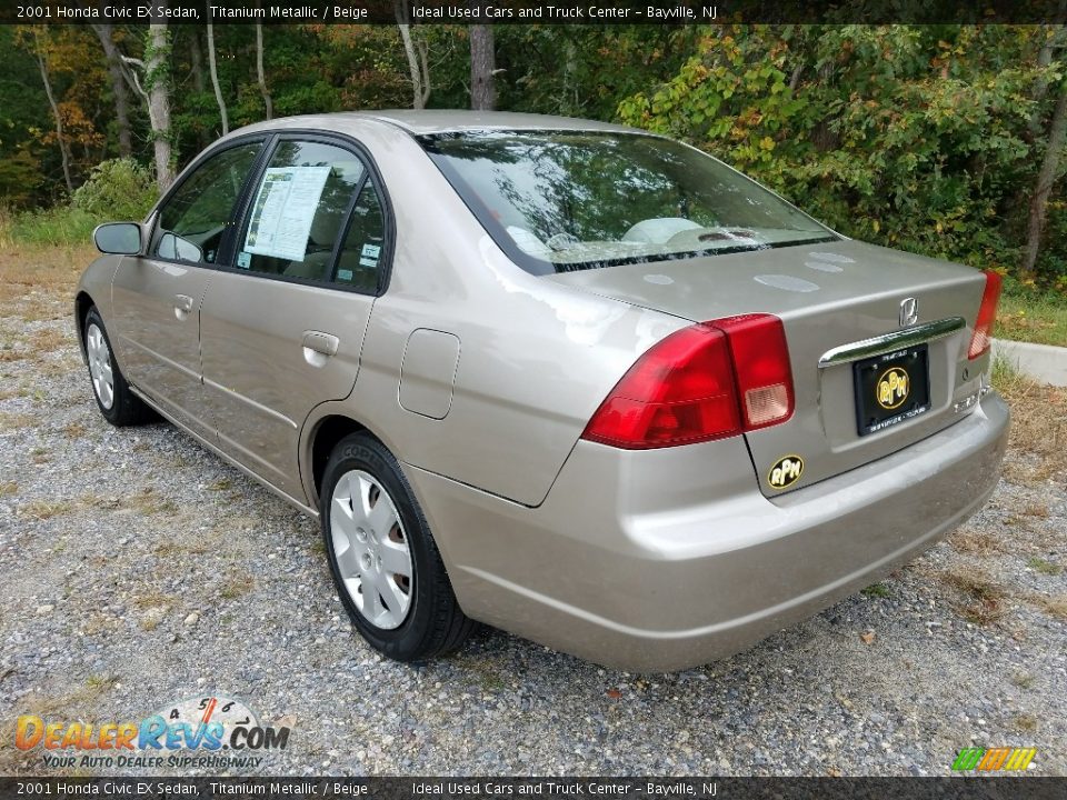 2001 Honda Civic EX Sedan Titanium Metallic / Beige Photo #3