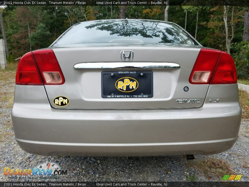 2001 Honda Civic EX Sedan Titanium Metallic / Beige Photo #4