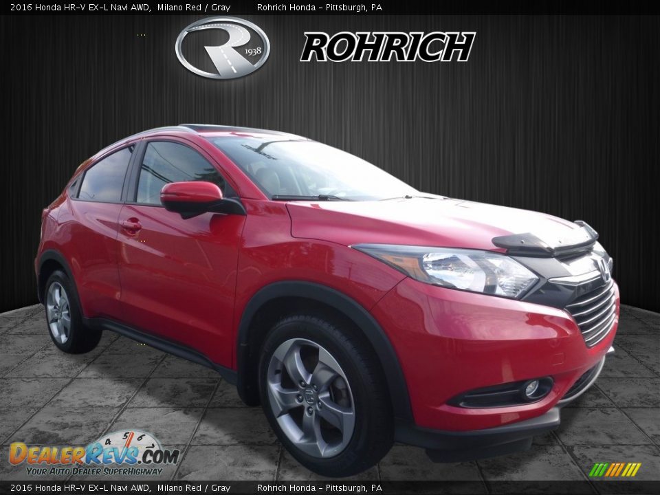 2016 Honda HR-V EX-L Navi AWD Milano Red / Gray Photo #1