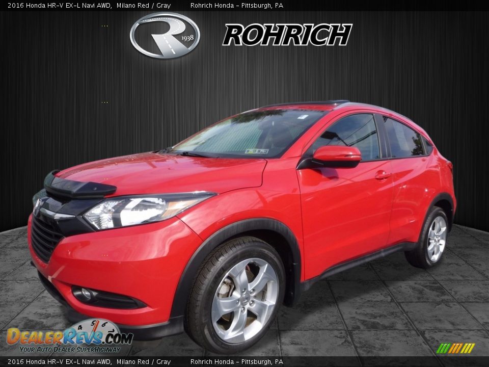 2016 Honda HR-V EX-L Navi AWD Milano Red / Gray Photo #3