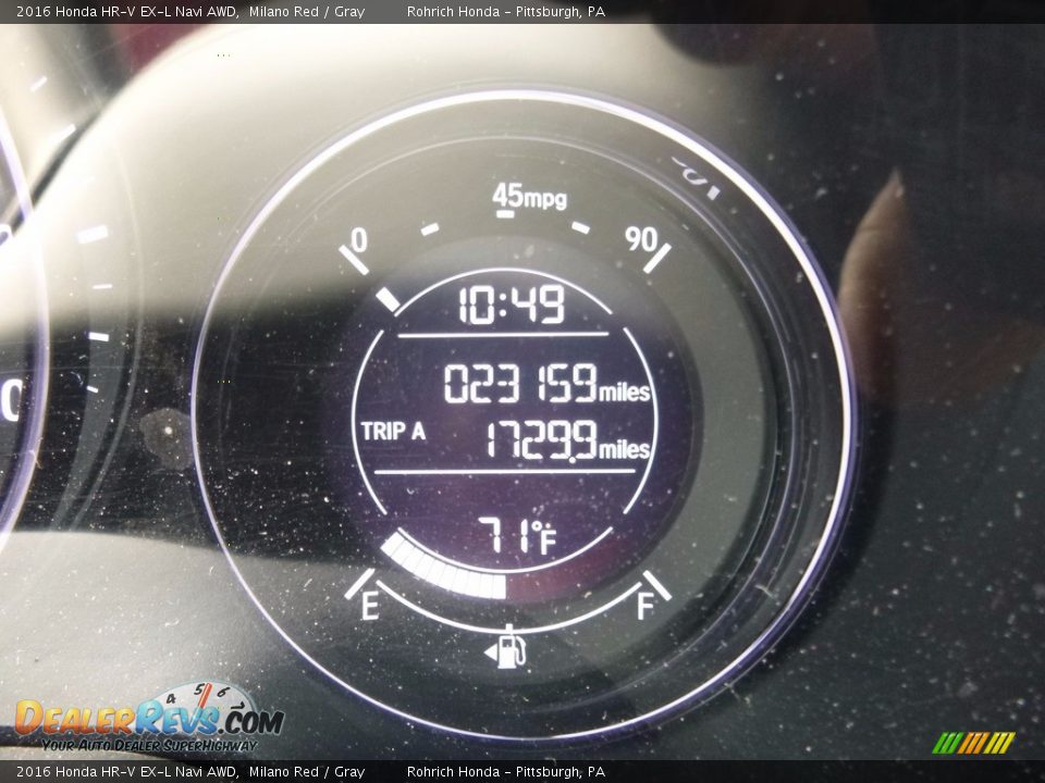2016 Honda HR-V EX-L Navi AWD Milano Red / Gray Photo #10
