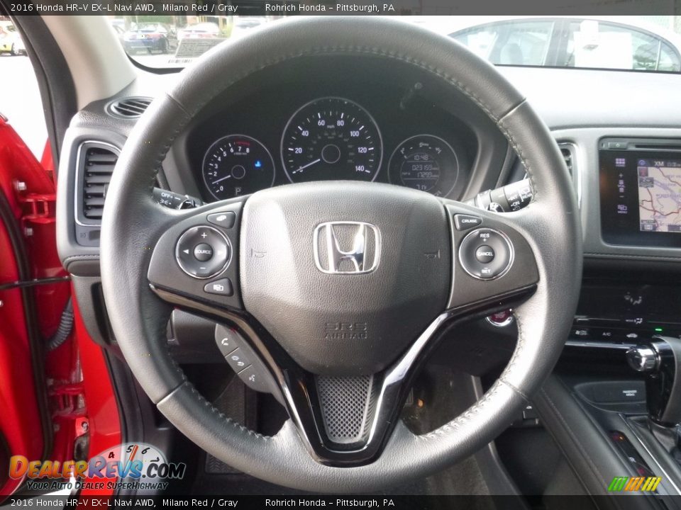 2016 Honda HR-V EX-L Navi AWD Milano Red / Gray Photo #22