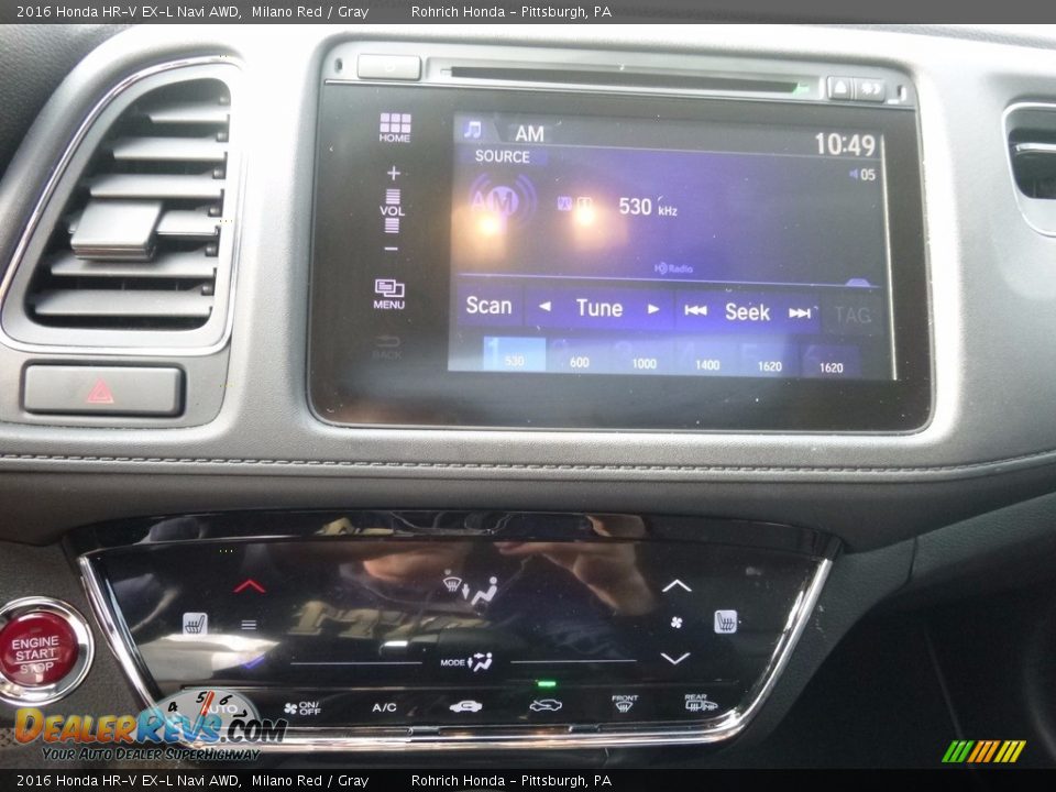 2016 Honda HR-V EX-L Navi AWD Milano Red / Gray Photo #26