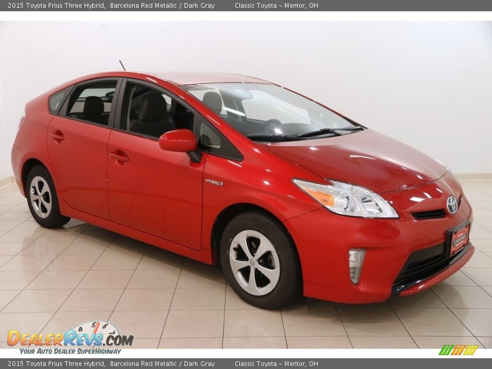 2015 Toyota Prius Three Hybrid Barcelona Red Metallic / Dark Gray Photo #1