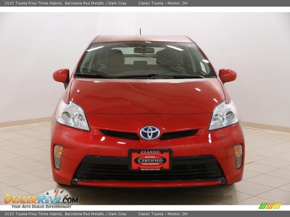 2015 Toyota Prius Three Hybrid Barcelona Red Metallic / Dark Gray Photo #2