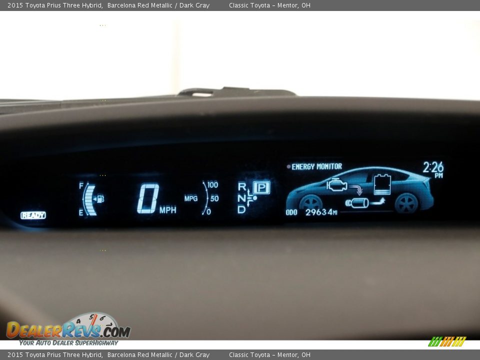 2015 Toyota Prius Three Hybrid Barcelona Red Metallic / Dark Gray Photo #8