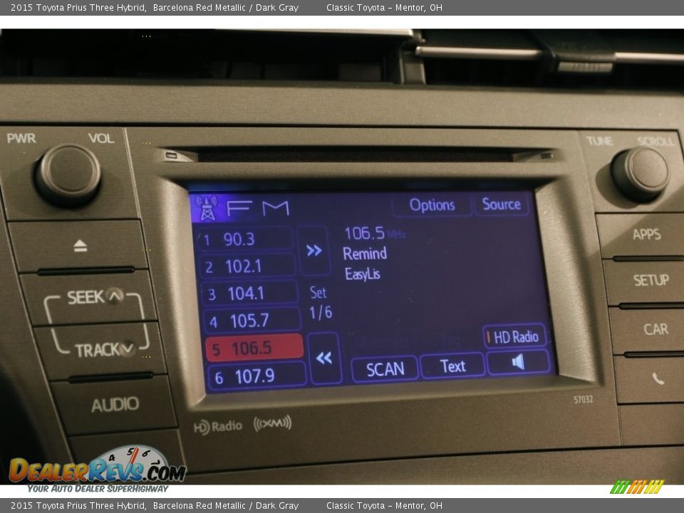 2015 Toyota Prius Three Hybrid Barcelona Red Metallic / Dark Gray Photo #12