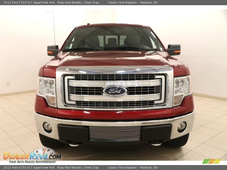 2013 Ford F150 XLT SuperCrew 4x4 Ruby Red Metallic / Steel Gray Photo #2