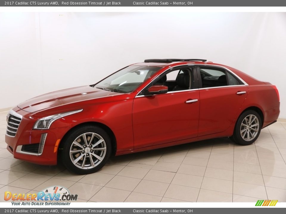 2017 Cadillac CTS Luxury AWD Red Obsession Tintcoat / Jet Black Photo #3
