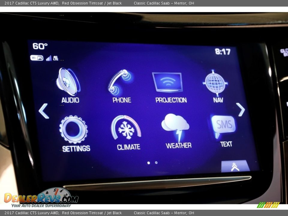 2017 Cadillac CTS Luxury AWD Red Obsession Tintcoat / Jet Black Photo #11