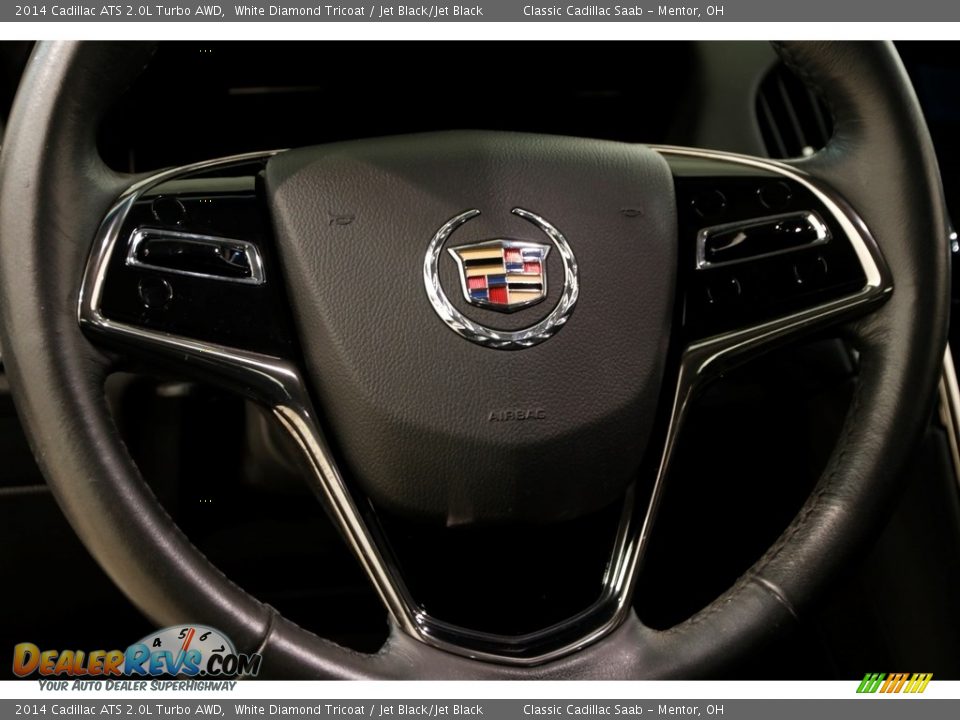 2014 Cadillac ATS 2.0L Turbo AWD White Diamond Tricoat / Jet Black/Jet Black Photo #7