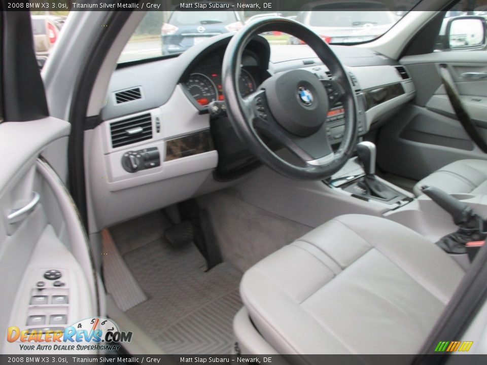 2008 BMW X3 3.0si Titanium Silver Metallic / Grey Photo #12