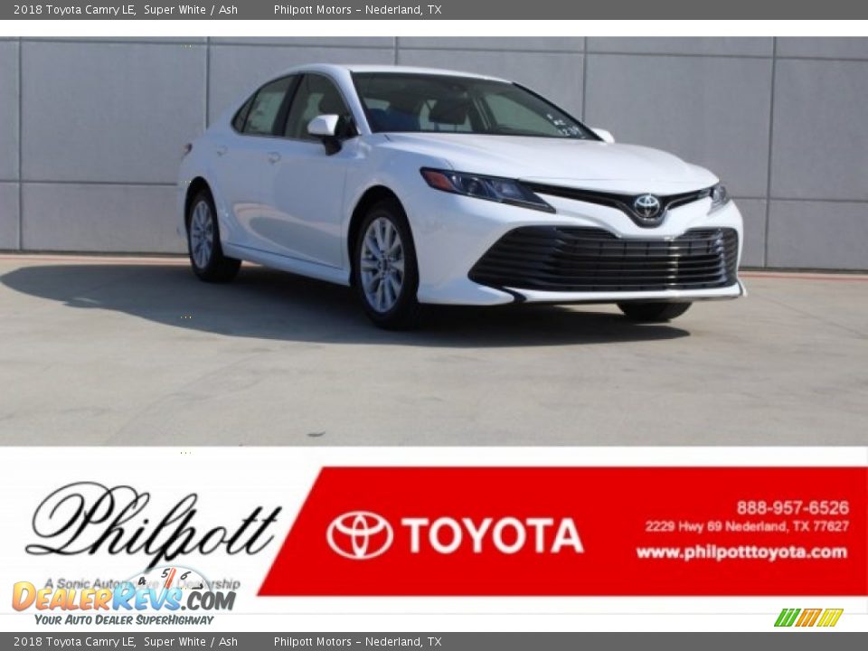 2018 Toyota Camry LE Super White / Ash Photo #1