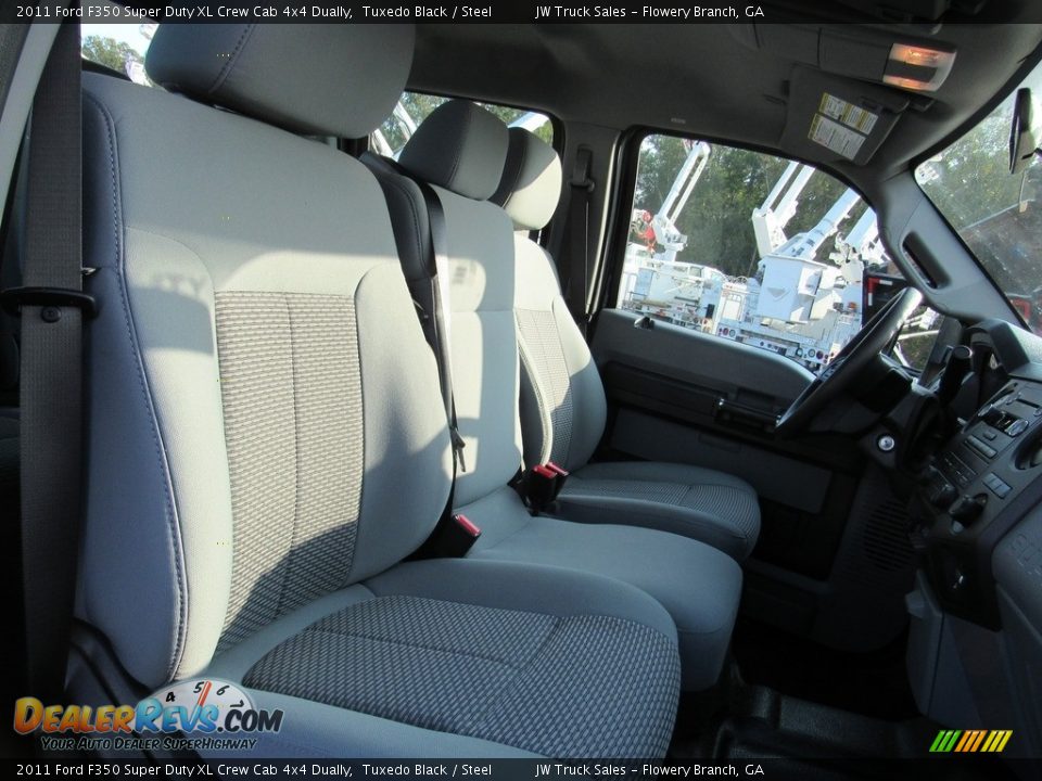 2011 Ford F350 Super Duty XL Crew Cab 4x4 Dually Tuxedo Black / Steel Photo #28