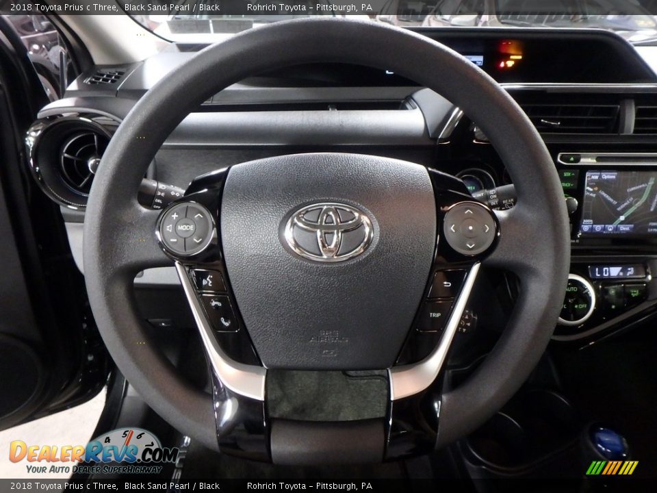 2018 Toyota Prius c Three Black Sand Pearl / Black Photo #14
