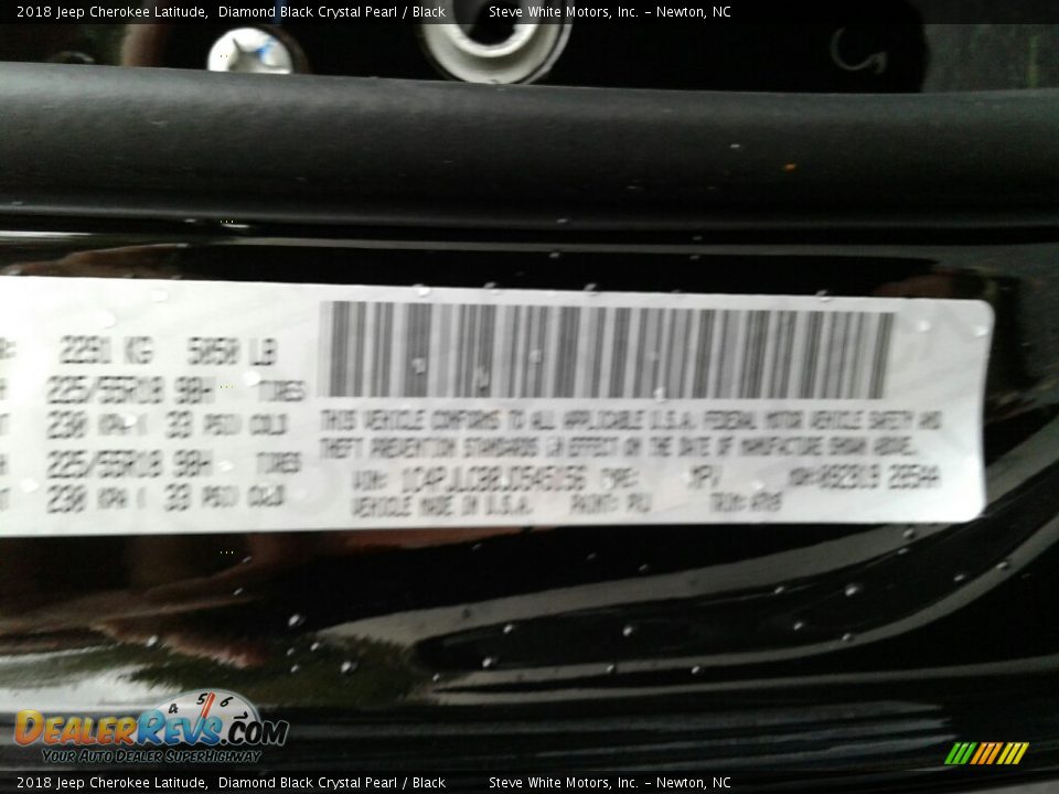2018 Jeep Cherokee Latitude Diamond Black Crystal Pearl / Black Photo #27