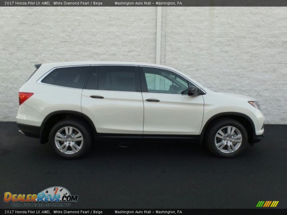 2017 Honda Pilot LX AWD White Diamond Pearl / Beige Photo #2
