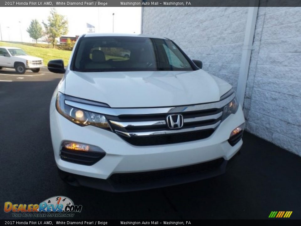 2017 Honda Pilot LX AWD White Diamond Pearl / Beige Photo #3