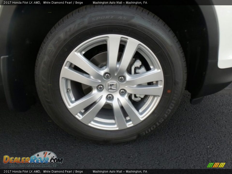 2017 Honda Pilot LX AWD White Diamond Pearl / Beige Photo #4